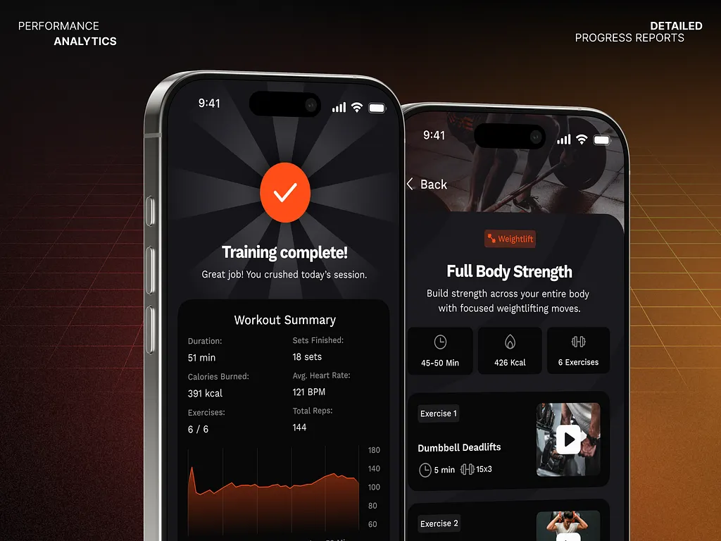 PowerPeak fitness app design screen 4