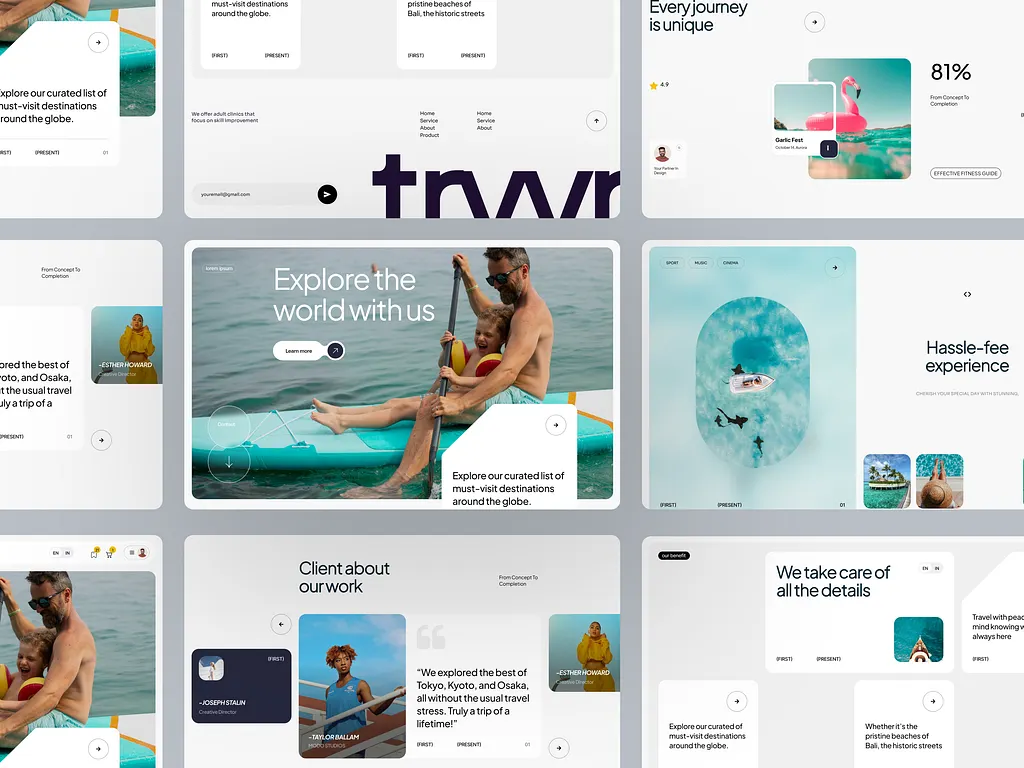 Travel landing page design preview 1
