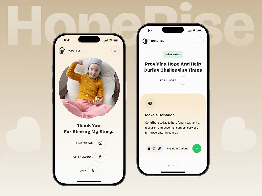 HopeRise landing page details 4