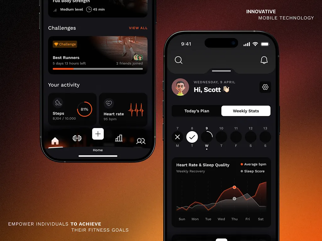 PowerPeak fitness app design screen 2